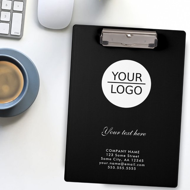Add your Logo Custom Text Company Promotion Black Clipboard (Creator Uploaded)