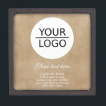 Add your Logo Custom Text Old Paper Promotion Gift Box<br><div class="desc">Add your Logo Custom Text Old Paper Promotion Gift Box. Beige old paper background and white text. Insert your logo into the template and customise the text,  company name,  address and contact information. Business promotional or giveaway for your clients and business partners.</div>