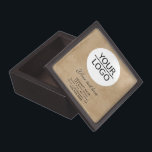 Add your Logo Custom Text Old Paper Promotion Gift Box<br><div class="desc">Add your Logo Custom Text Old Paper Promotion Gift Box. Beige old paper background. Insert your logo into the template and customise the text,  company name,  address and contact information. Business promotion or giveaway for your clients and business partners.</div>