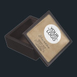 Add your Logo Custom Text Old Paper Promotion Gift Box<br><div class="desc">Add your Logo Custom Text Old Paper Promotion Gift Box. Beige old paper background. Insert your logo into the template and customise the text,  company name,  address and contact information. Business promotion or giveaway for your clients and business partners.</div>