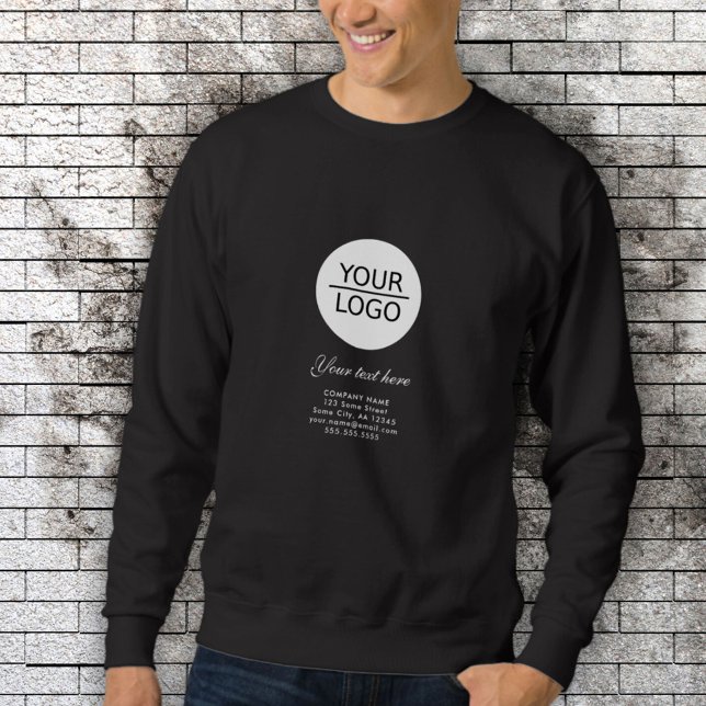 Add your Logo Custom Text Promotion Black Sweatshirt (Creator Uploaded)