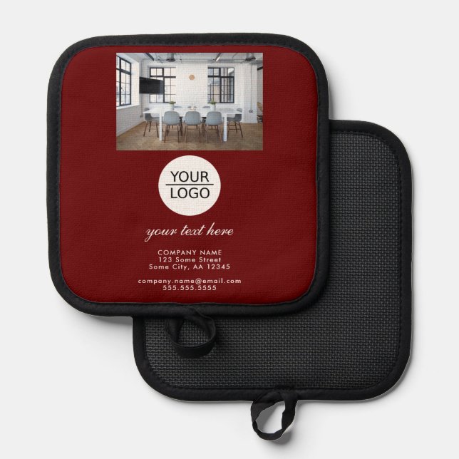 Add your Logo Custom Text Promotion Photo Pot Holder (Front/Back)