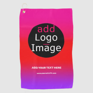 Add Your Logo Customisable Business Magenta Beach  Golf Towel