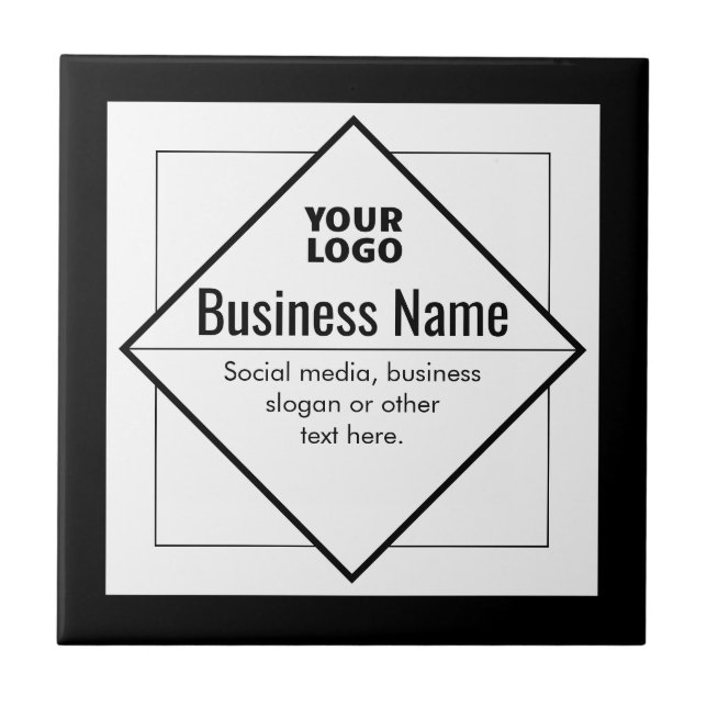 Add Your Logo Customisable Template Ceramic Tile (Front)