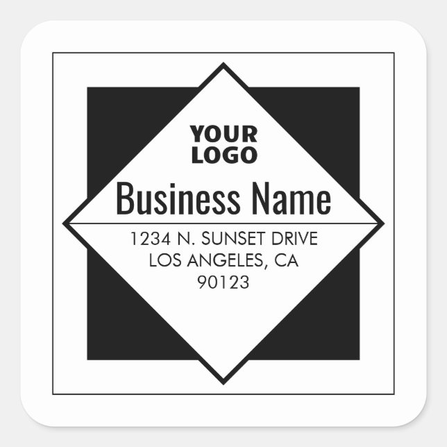 Add Your Logo Customisable Template Square Sticker (Front)