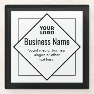 Add Your Logo Customizable Template Glass Coaster