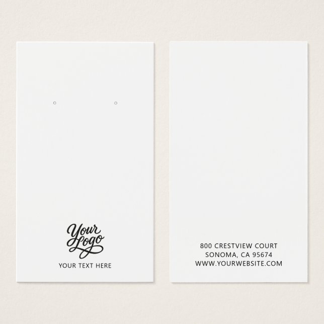 Add Your Logo Earring Display Card (Front & Back)