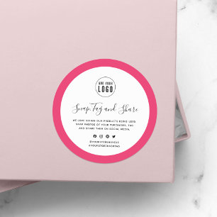 Add Your Logo Editable Border Colour Snap and Shar Classic Round Sticker