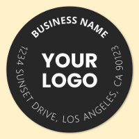 Add Your Logo & Editable Circular Text Black White