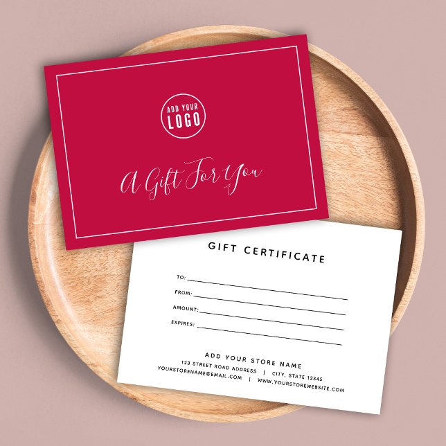 Add Your Logo Editable Colour Gift Certificate (Creator Uploaded)