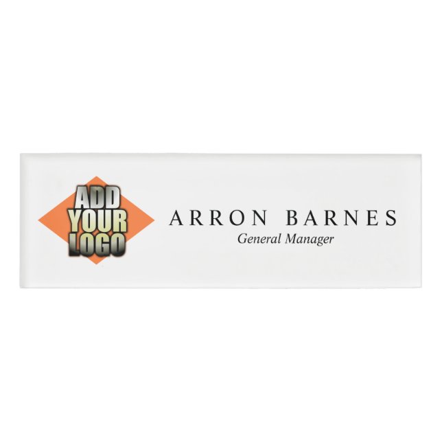 Add Your Logo Employee Staff Magnetic Name Tag (Front)