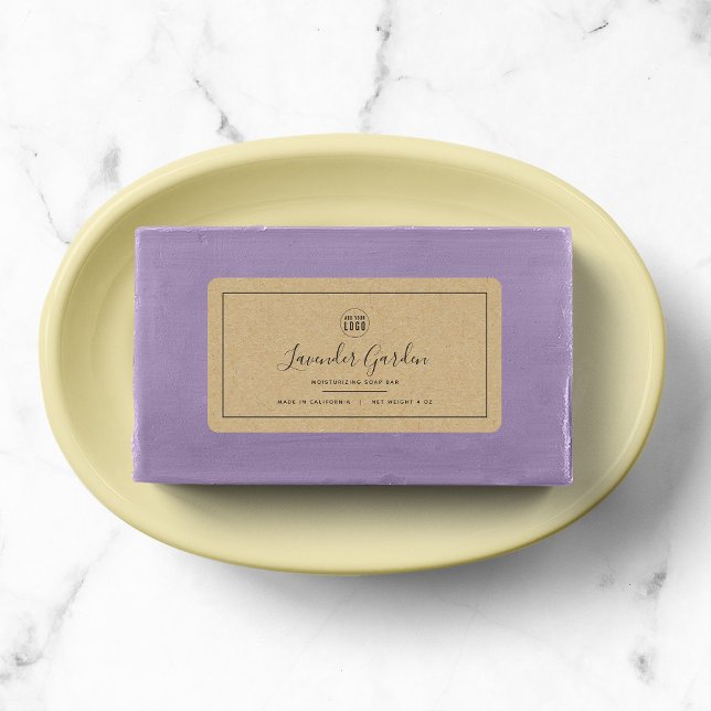 Add Your Logo Grey Border Kraft Product Label (Creator Uploaded)