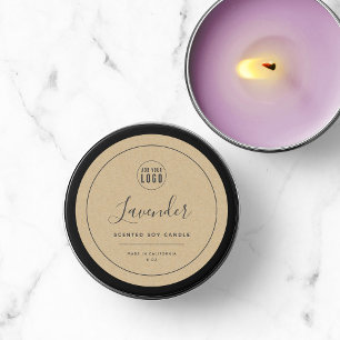 Add Your Logo Grey Border Kraft Product Label