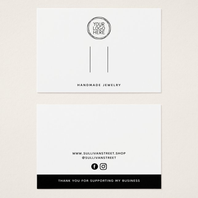 Add Your Logo Hair Barrette Clip Display Card (Front & Back)