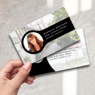 Add Your Logo Headshot Photo Real Estate Agent Business Card
