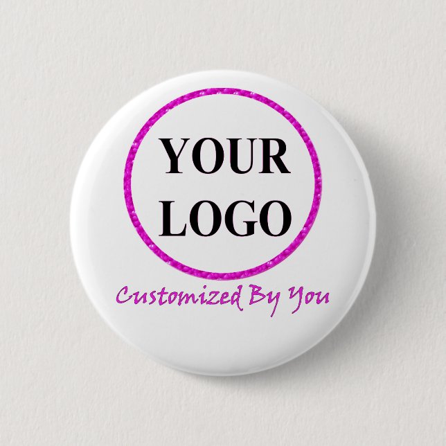 ADD YOUR LOGO HERE CUSTOM WEDDING 6 CM ROUND BADGE (Front)