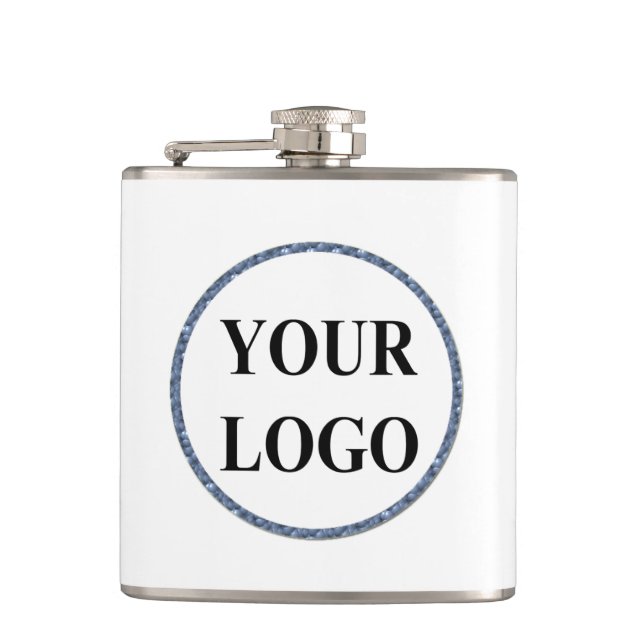 ADD YOUR LOGO HERE CUSTOM WEDDING GIFT HIP FLASK (Front)
