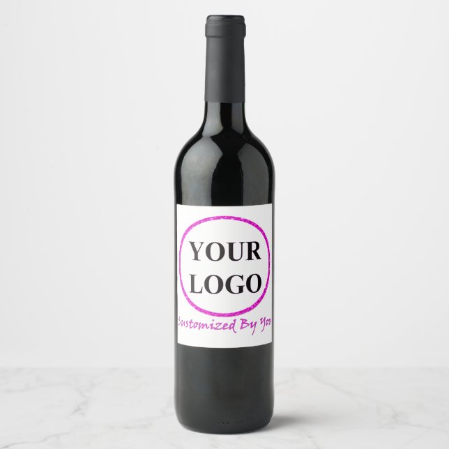 ADD YOUR LOGO HERE CUSTOM WEDDING WINE LABEL (Front)