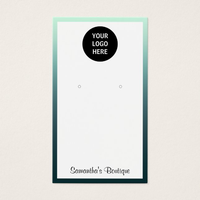 Add Your Logo Holder Earrings Display Teal Ombre (Front)