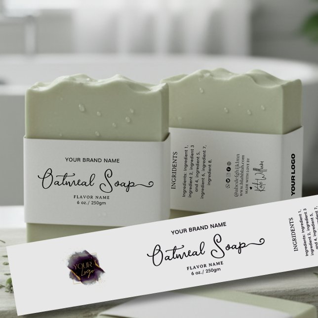 Add your logo Homemade Soap belly band label Invitation Belly Band (Creator Uploaded)