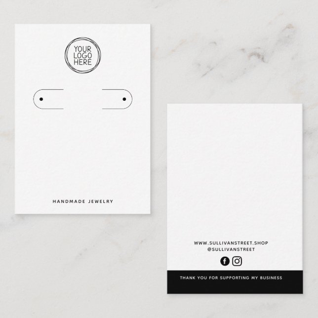 Add Your Logo Hoop Earring Display Card (Front/Back)