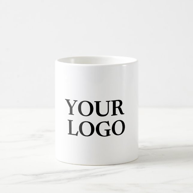 add your logo in a white coffee mug (Center)