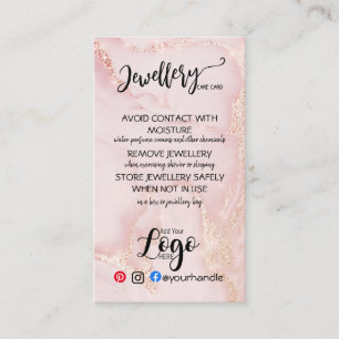 ADD YOUR LOGO jewellery CARE CARDS small business