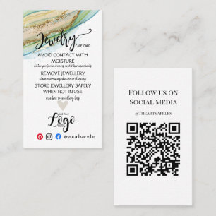 ADD YOUR LOGO jewellery CARE CARDS UK