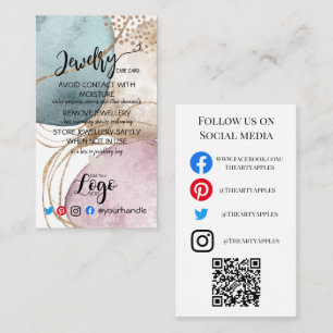 ADD YOUR LOGO jewellery CARE CARDS UK gold glitter