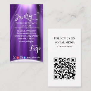 ADD YOUR LOGO jewelry CARE CARDS UK