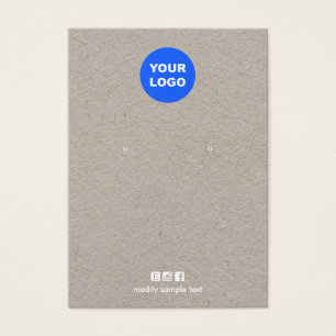 Add Your Logo Kraft Earring Black Display Card