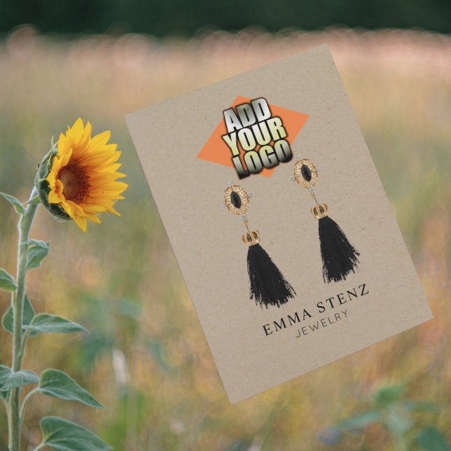 Add Your Logo Kraft Earring Jewellery Display Card (Creator Uploaded)