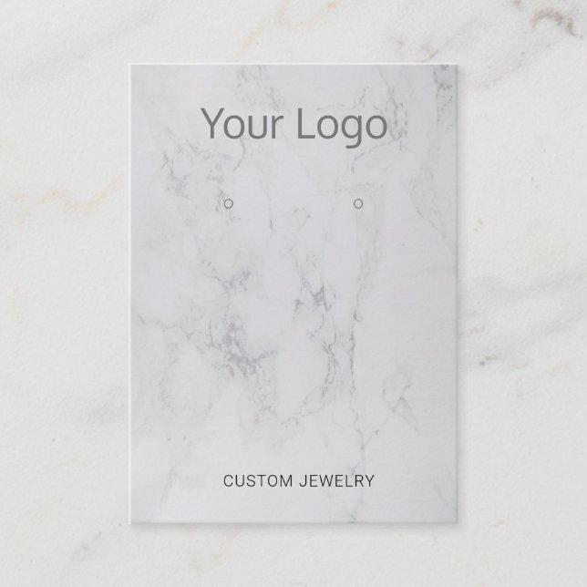 Add Your Logo Marble Earring Display Card (Front)