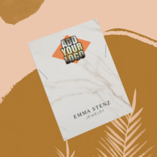 Add Your Logo Marble Necklace Jewellery Display Business Card