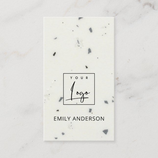 ADD YOUR LOGO MINIMAL CERAMIC TEXTURE PROFESSIONAL BUSINESS CARD (Front)