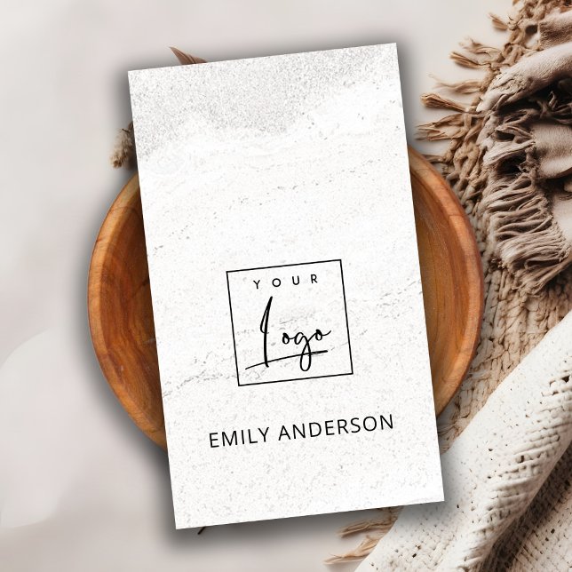 ADD YOUR LOGO MINIMAL STONE TEXTURE PROFESSIONAL BUSINESS CARD (Creator Uploaded)