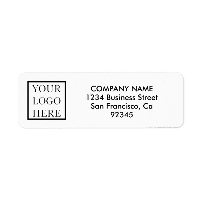 Add Your Logo Minimalist Business Return Address Label (Front)