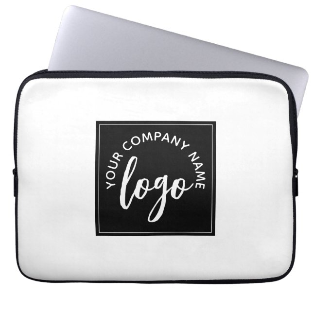Add Your Logo Minimalist Square Logo Laptop Sleeve (Front)