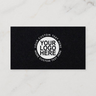 Add Your Logo Modern Black and white Business Card