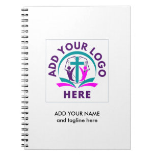 ADD YOUR LOGO   Modern Business Church Merchandise Notebook