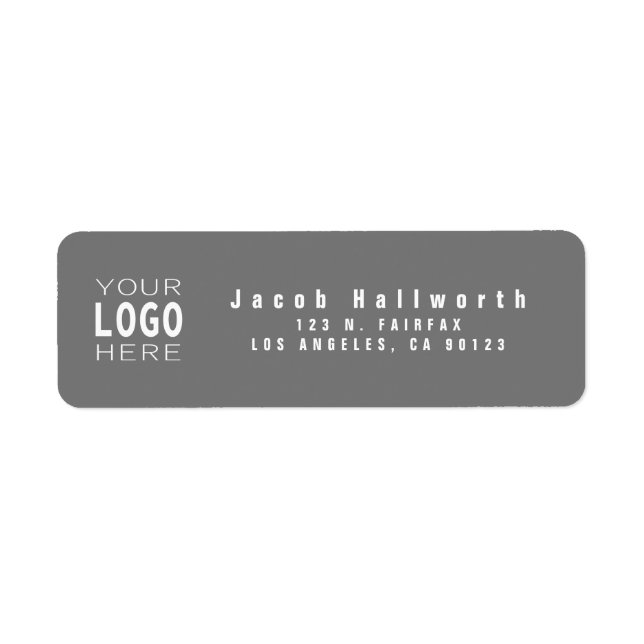 Add Your Logo | Modern Grey Return Address Label (Front)