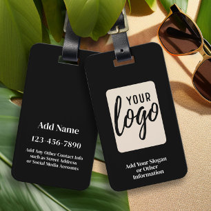Add Your Logo Modern Minimalist Professional Black Luggage Tag