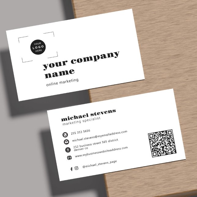 Add your logo modern professional QR code Business Card (Creator Uploaded)
