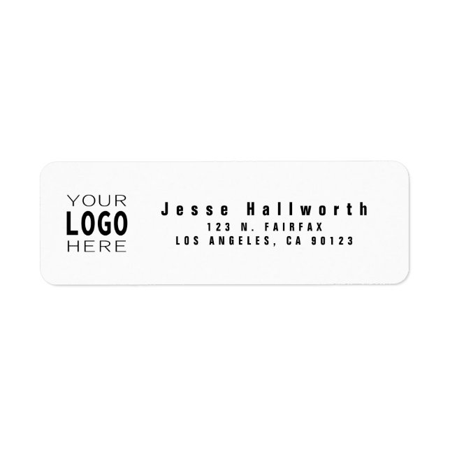 Add Your Logo | Modern Return Address Label (Front)
