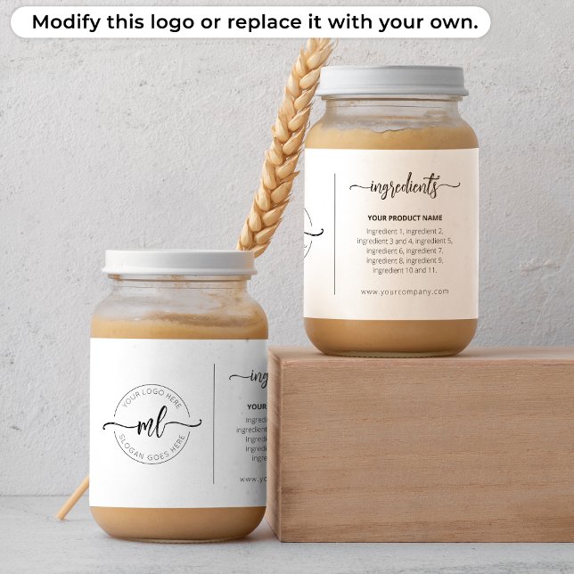 Add Your Logo Monogram Ingredients Product Label (Creator Uploaded)