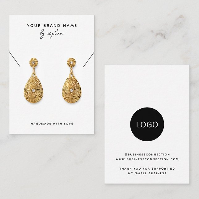 Add Your Logo Name Necklace Earrings Display Card (Creator Uploaded)