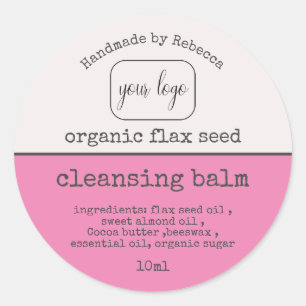 Add Your Logo Natural Beauty Pink Products Label