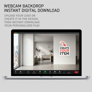 Add Your Logo Office Digital Poster Zoom Backdrop