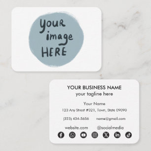 Add Your LOGO or Image CUSTOM Social Media Icons Business Card