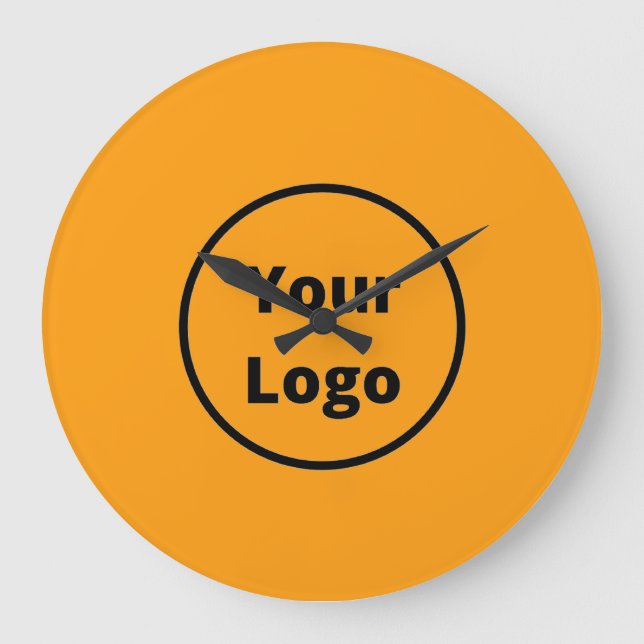Add your logo orange large clock (Front)